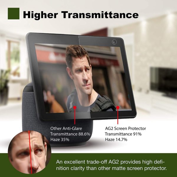 AG2 Anti-Glare Screen Protector for Amazon Alexa Echo Show 10 (3rd Generation) (2 Pack) - Image 2