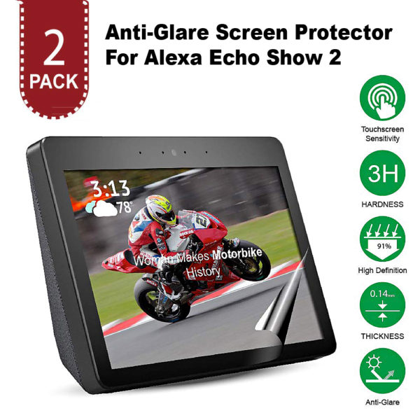 AG2 Anti-Glare Screen Protector for Amazon Alexa Echo Show 2nd Generation [2 Pack]